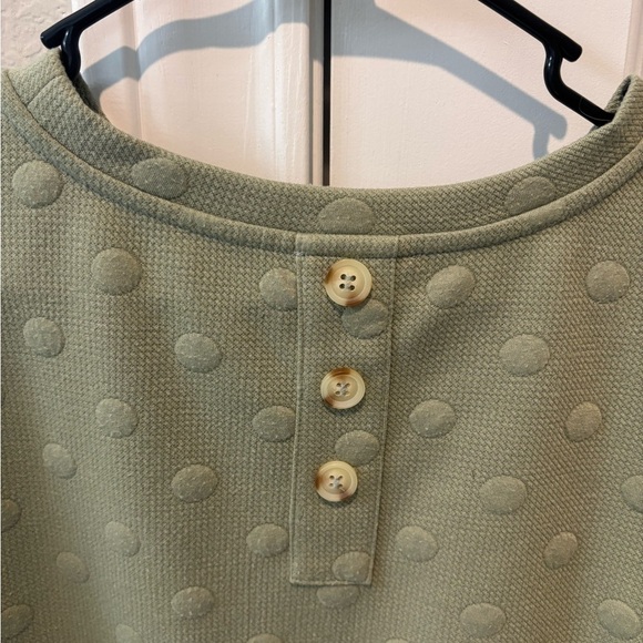 Olive Green polka dot Blue Pepper small short sleeve top - Picture 5 of 8